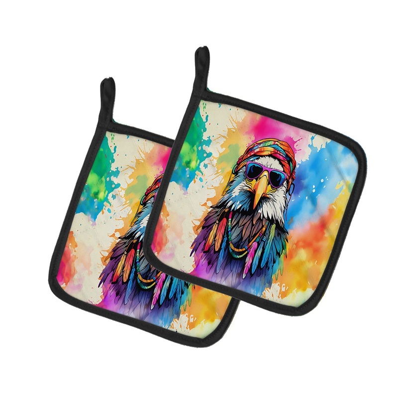 Hippie Animal Eagle Pot Holders - Set of 2 Decorative Kitchen Helpers | Made in the USA