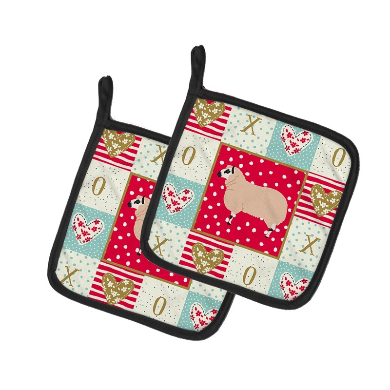 Kerry Hill Sheep Love Pot Holders - Set of 2 - Heat-Resistant Kitchen Essentials CK5406PTHD