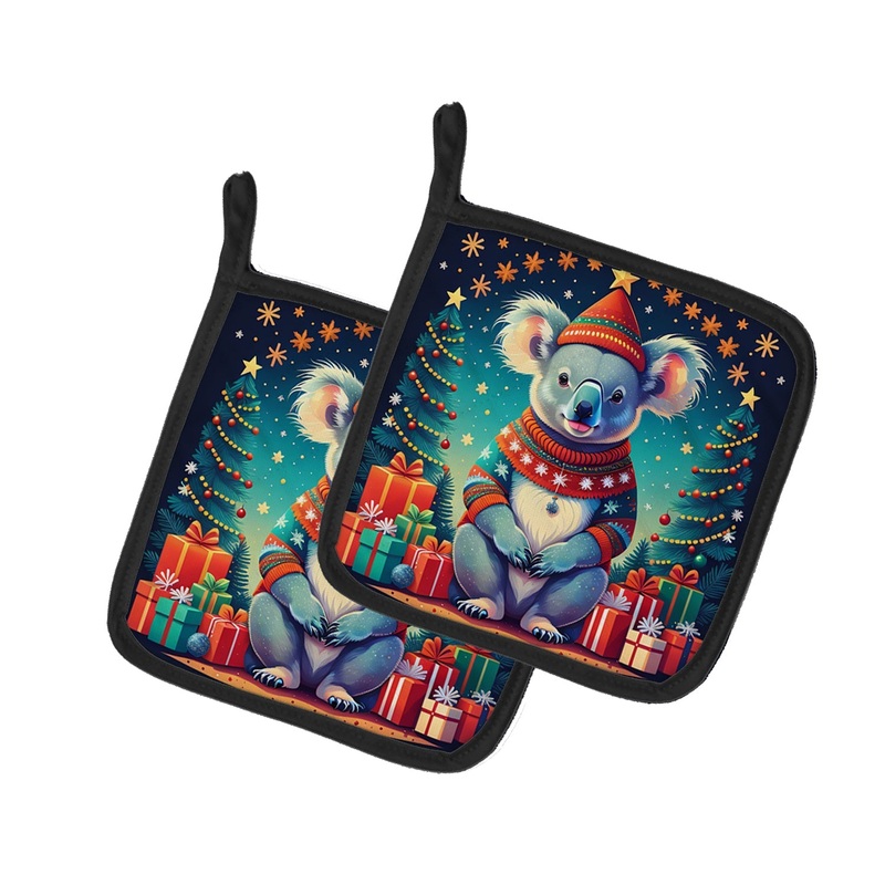 Koala Christmas Pot Holders - Set of 2 Decorative Kitchen Helpers | Made in the USA