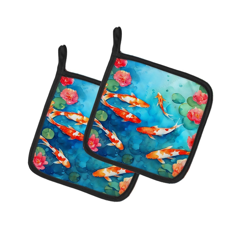 Koi Fish Pot Holders - Set of 2 Decorative Kitchen Helpers | Made in the USA