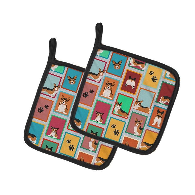 Lots of Sable Pembroke Corgi Pot Holders - Set of 2 Decorative Kitchen Helpers | Made in the USA