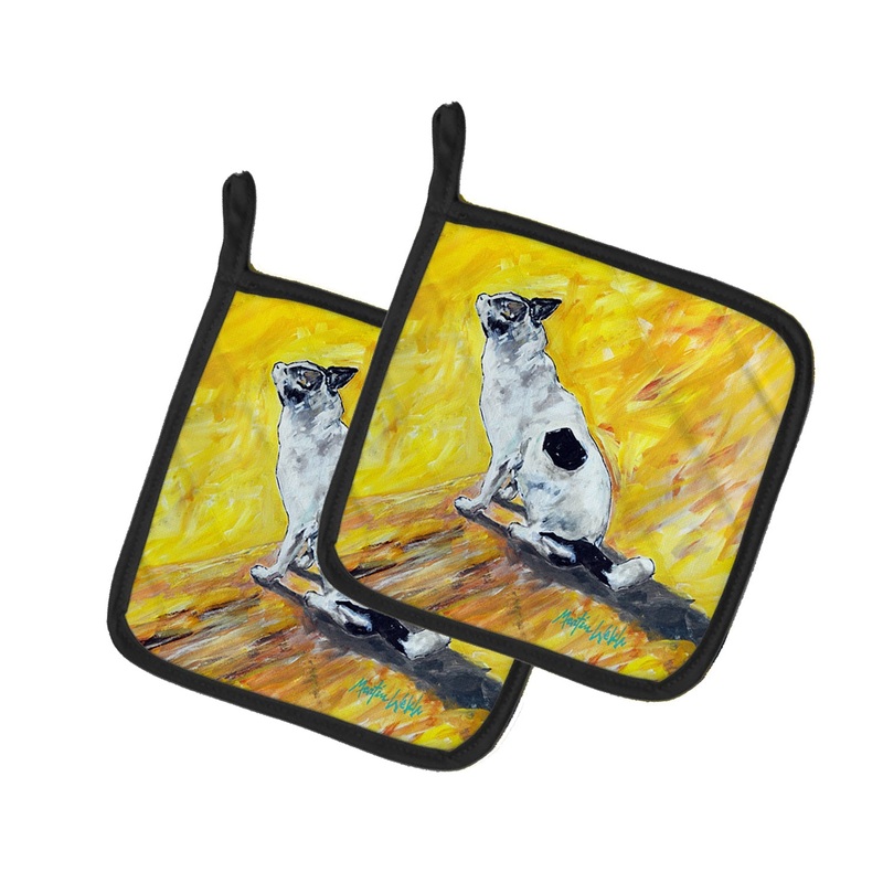 Sleeping In The Sunshine Dog Pot Holders - Set of 2 Decorative Kitchen Helpers | Made in the USA