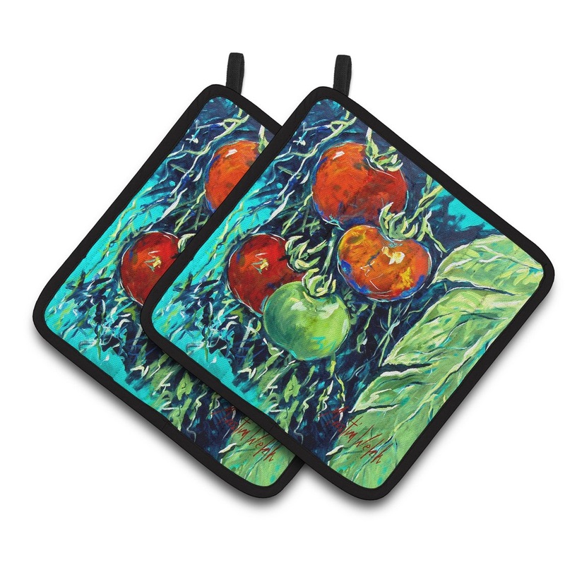 Tomatoe Tomato Pot Holders - Set of 2 Decorative Kitchen Helpers | Made in the USA MW1359PTHD