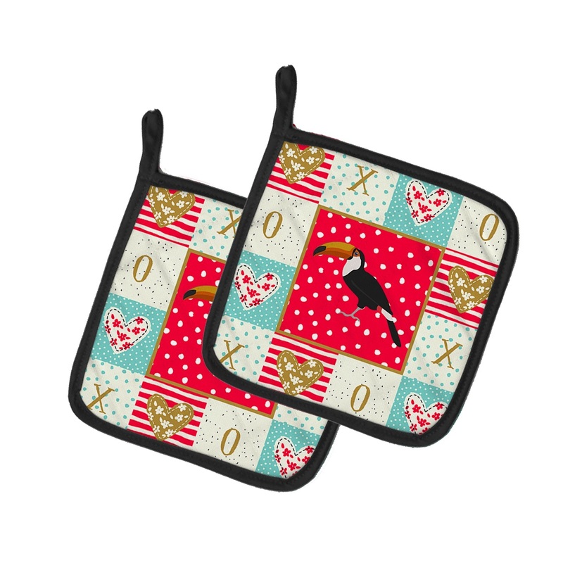 Toucan Love Pot Holders - Set of 2 - Heat-Resistant Kitchen Essentials CK5517PTHD