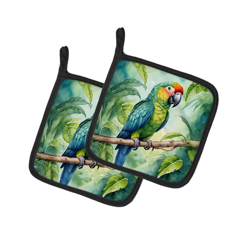 Amazon Parrot Pot Holders - Set of 2 Decorative Kitchen Helpers | Made in the USA