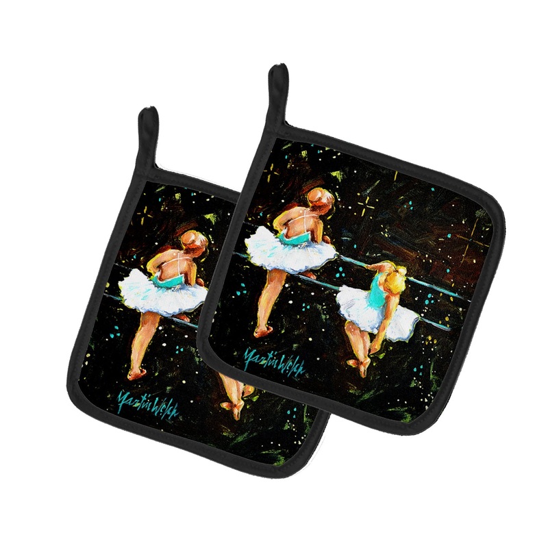 At Practice Ballet Pot Holders - Set of 2 Decorative Kitchen Helpers | Made in the USA