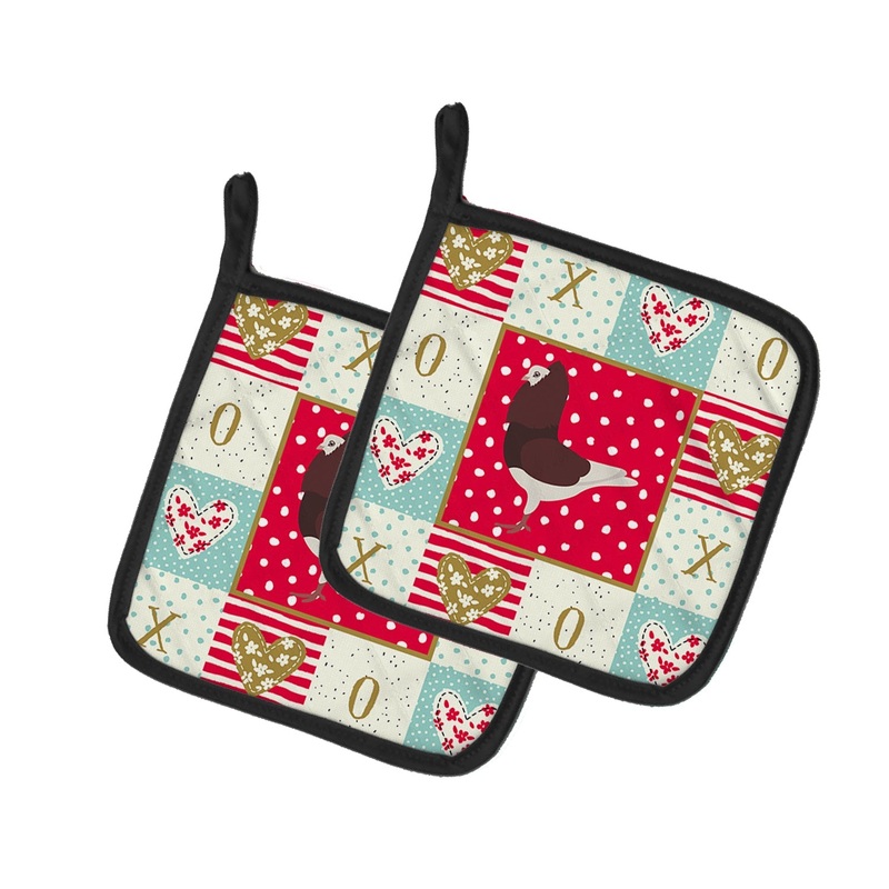 Capuchin Red Pigeon Love Pot Holders - Set of 2 - Heat-Resistant Kitchen Essentials CK5375PTHD