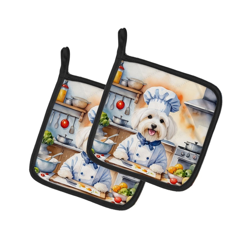 Coton de Tulear The Chef Pot Holders - Set of 2 Decorative Kitchen Helpers | Made in the USA