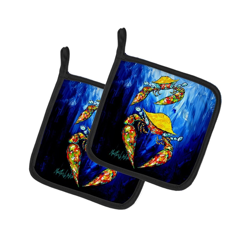 Crab Fair Pot Holders - Set of 2 Decorative Kitchen Helpers | Made in the USA