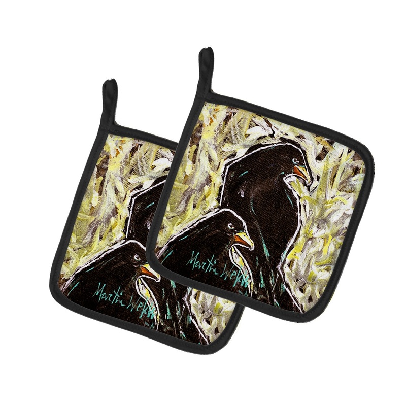 Crows Matt and Chester Pot Holders - Set of 2 Decorative Kitchen Helpers | Made in the USA