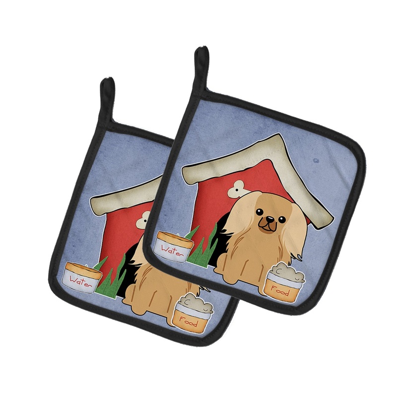 Dog House Collection Pekingnese Fawn Sable Pot Holders - Set of 2 - Heat-Resistant Kitchen Essentials