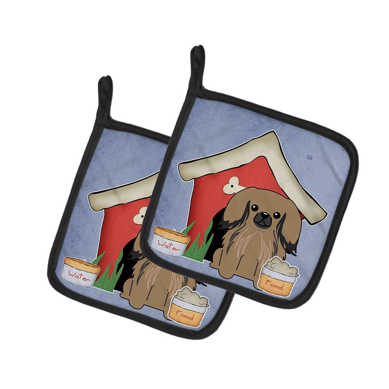 Dog House Collection Pekingnese Tan Pot Holders - Set of 2 - Heat-Resistant Kitchen Essentials