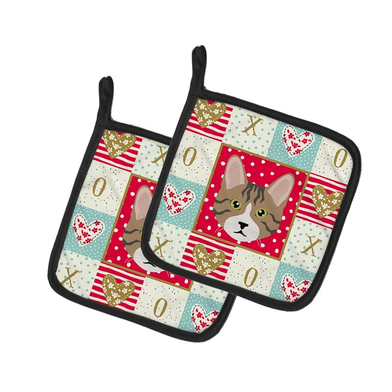 Dragon Li Cat Love Pot Holders - Set of 2 - Heat-Resistant Kitchen Essentials CK5112PTHD