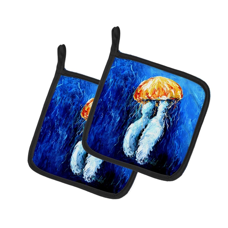 Fanta Sea Jellyfish Pot Holders - Set of 2 Decorative Kitchen Helpers | Made in the USA