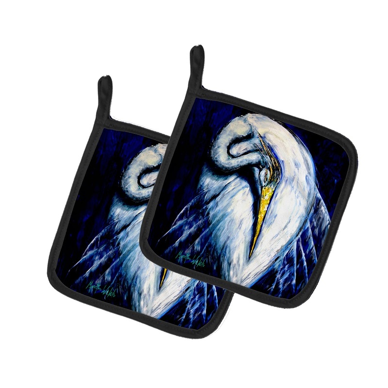 Heron Freshen Up Pot Holders - Set of 2 Decorative Kitchen Helpers | Made in the USA