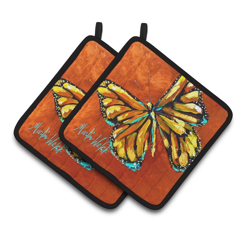 Monarch Butterfly Pot Holders - Set of 2 Decorative Kitchen Helpers | Made in the USA MW1339PTHD
