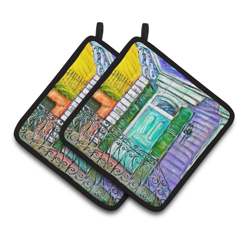 The House Next Door Pot Holders - Set of 2 Decorative Kitchen Helpers | Made in the USA MW1354PTHD