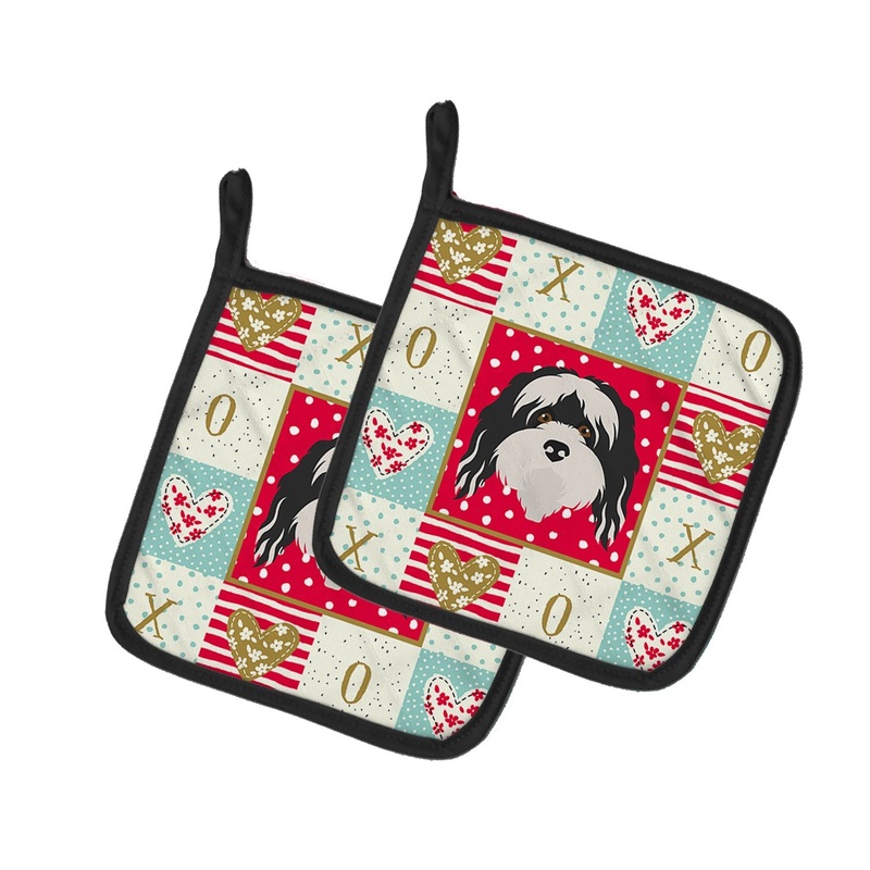 Tibetan Terrier Love Pot Holders - Set of 2 - Heat-Resistant Kitchen Essentials CK5241PTHD