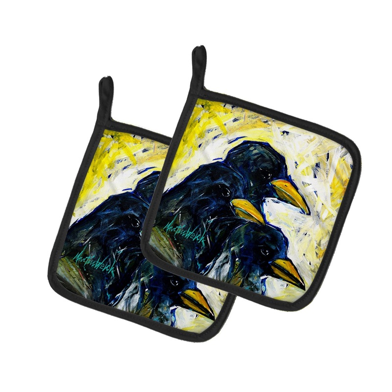 Baked In A Pie Crows Pot Holders - Set of 2 Decorative Kitchen Helpers | Made in the USA
