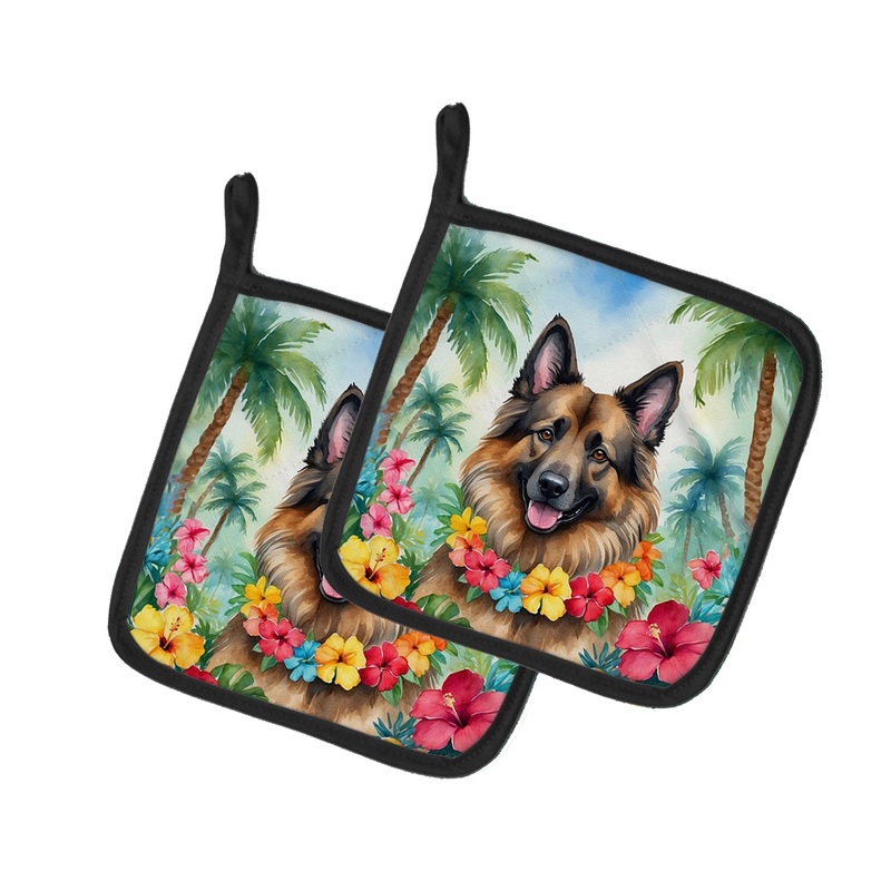 Belgian Tervuren Luau Pot Holders - Set of 2 Decorative Kitchen Helpers | Made in the USA