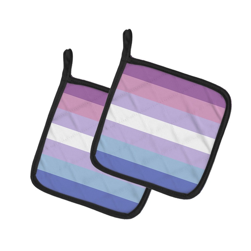 Bigender Pride Pot Holders - Set of 2 - Heat-Resistant Kitchen Essentials