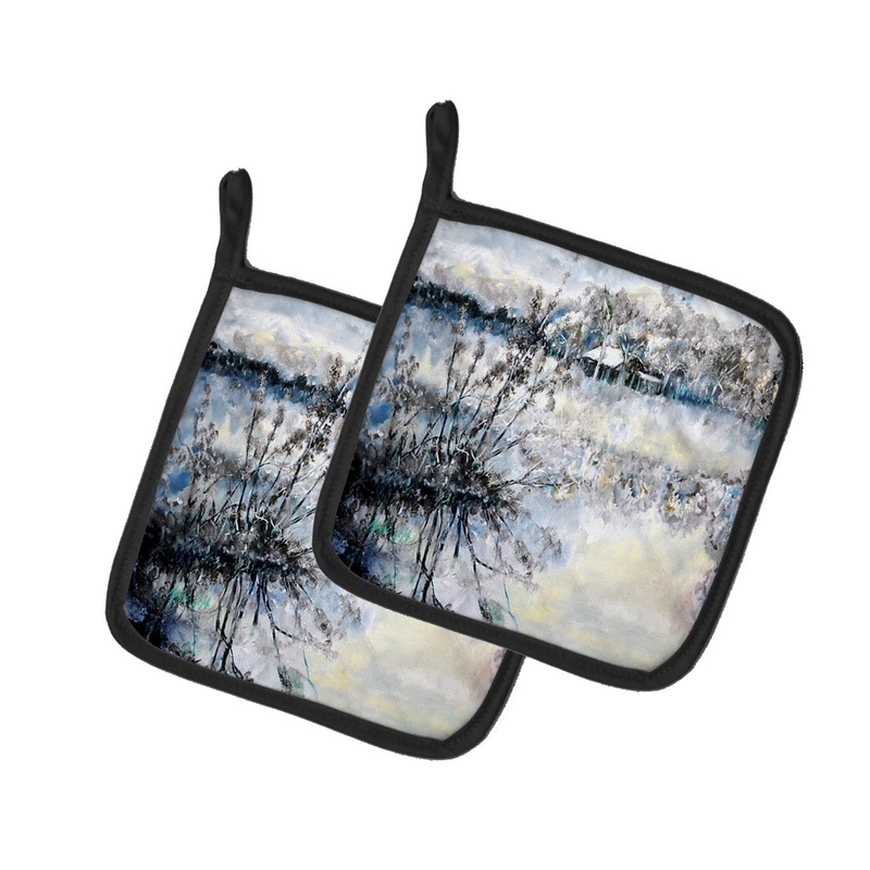 Early Morning Pot Holders - Set of 2 Decorative Kitchen Helpers | Made in the USA