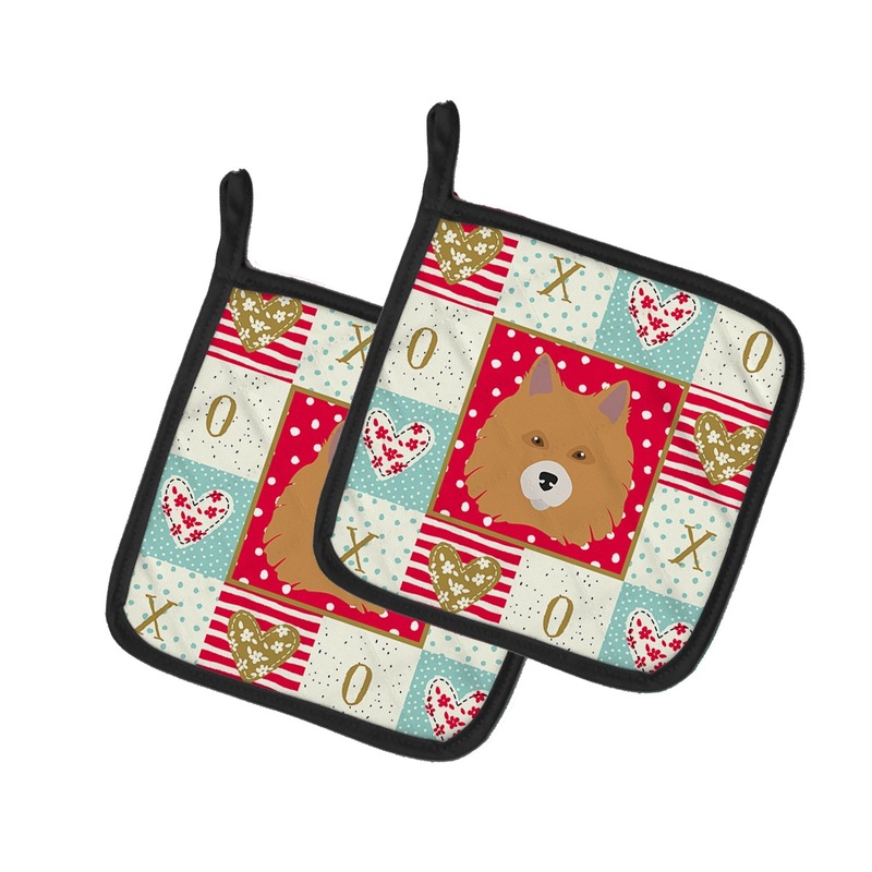 Elo Dog Love Pot Holders - Set of 2 - Heat-Resistant Kitchen Essentials CK5196PTHD