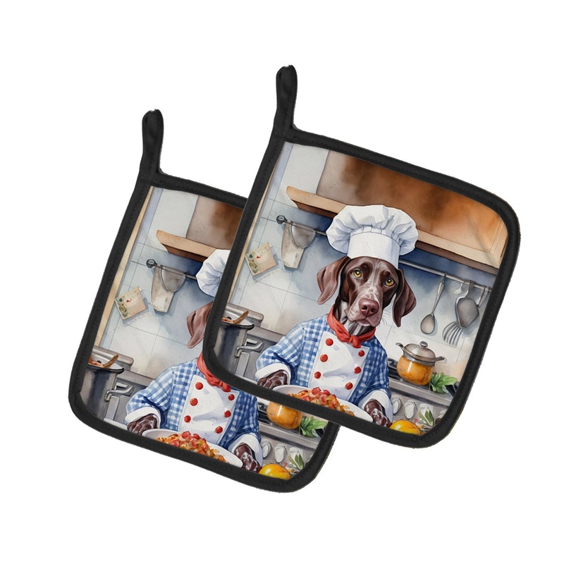 German Shorthaired Pointer The Chef Pot Holders - Set of 2 Decorative Kitchen Helpers | Made in the USA
