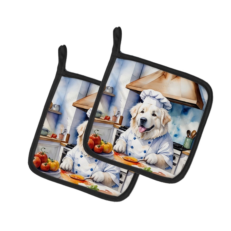 Great Pyrenees The Chef Pot Holders - Set of 2 Decorative Kitchen Helpers | Made in the USA