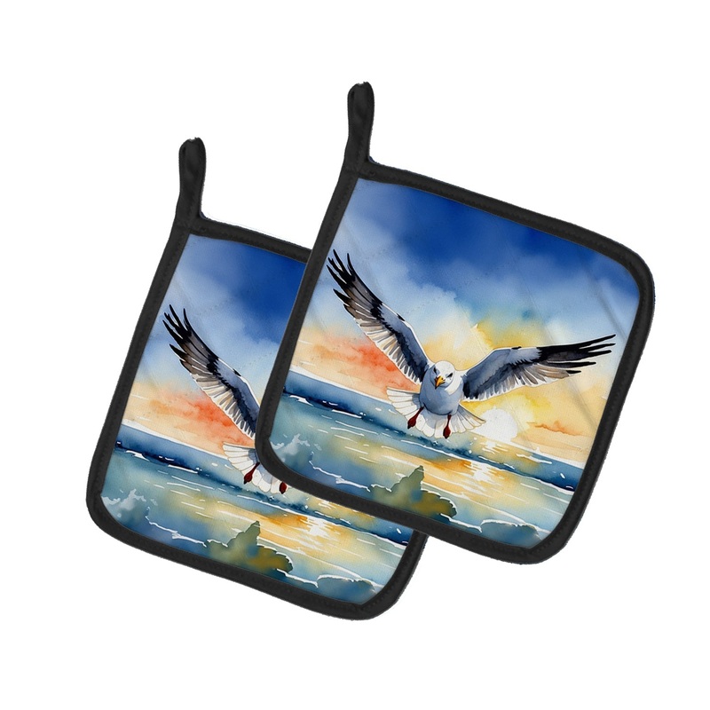 Gull Flying Low Pot Holders - Set of 2 Decorative Kitchen Helpers | Made in the USA