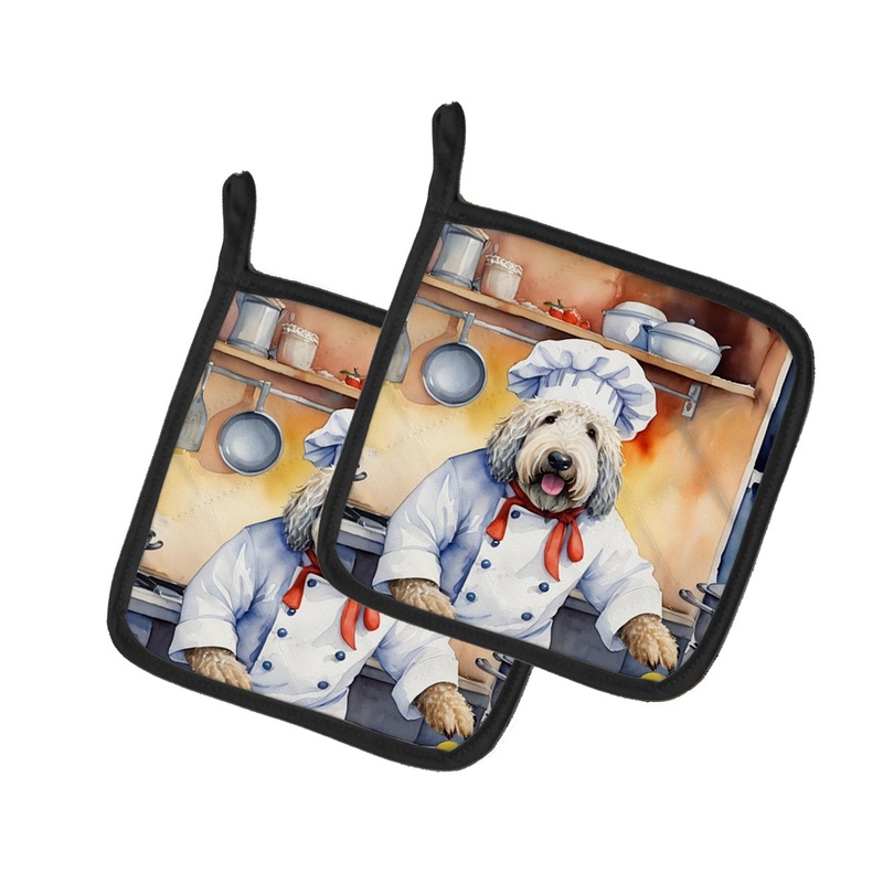 Komondor The Chef Pot Holders - Set of 2 Decorative Kitchen Helpers | Made in the USA