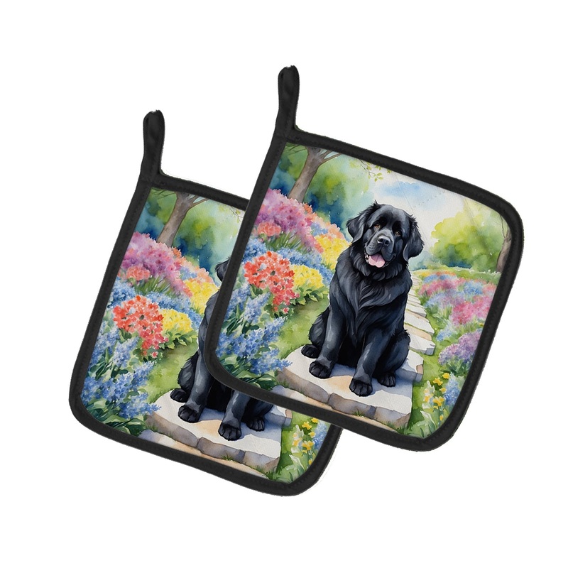 Newfoundland Spring Path Pot Holders - Set of 2 Decorative Kitchen Helpers | Made in the USA