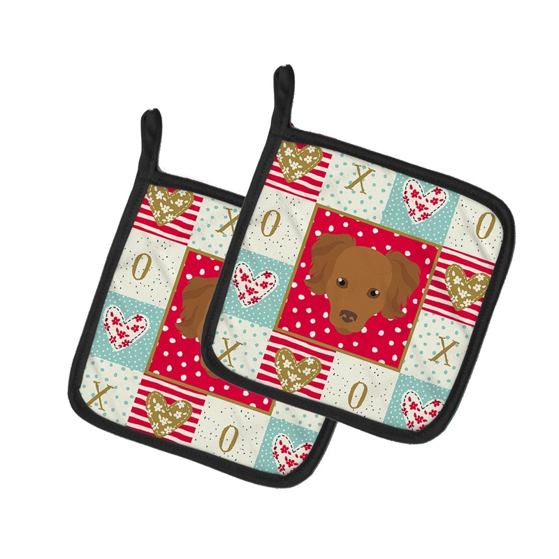 Persian Chihuahua Love Pot Holders - Set of 2 - Heat-Resistant Kitchen Essentials CK5226PTHD