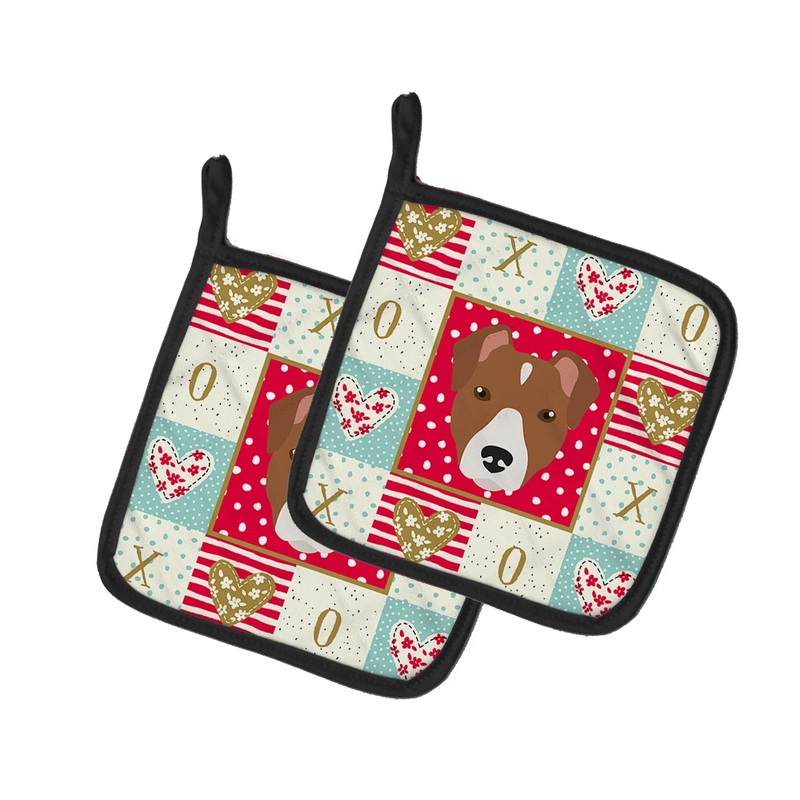 Rat Terrier Love Pot Holders - Set of 2 - Heat-Resistant Kitchen Essentials CK5232PTHD