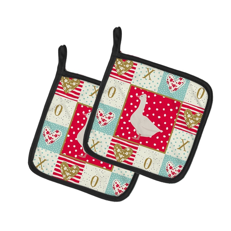 Roman Goose Love Pot Holders - Set of 2 - Heat-Resistant Kitchen Essentials CK5325PTHD