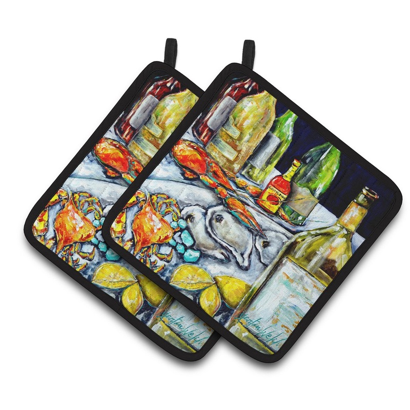 Sit a Spell Pot Holders - Set of 2 Decorative Kitchen Helpers | Made in the USA MW1349PTHD