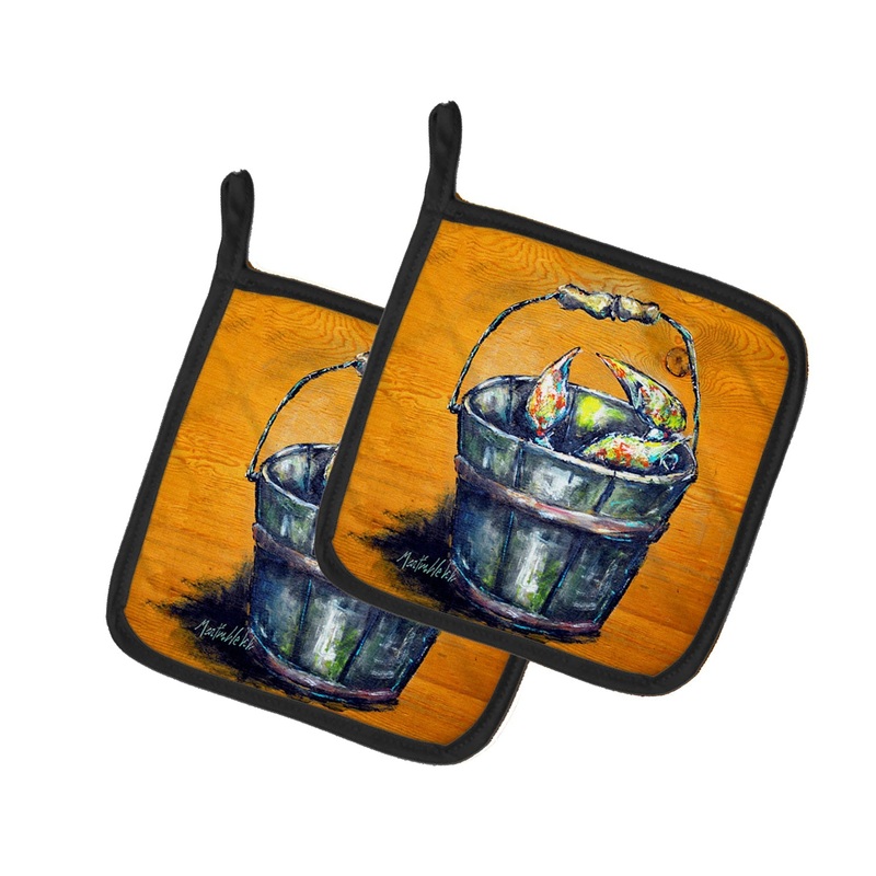 A Crab Bucket Pot Holders - Set of 2 Decorative Kitchen Helpers | Made in the USA