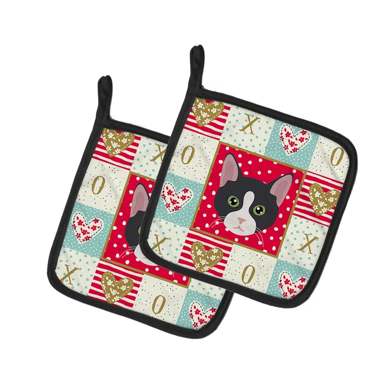 American Polydactyl Cat Love Pot Holders - Set of 2 - Heat-Resistant Kitchen Essentials CK5081PTHD