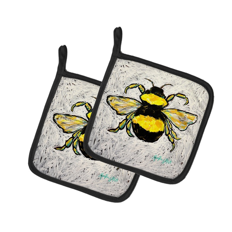 Buzzbee Bumblebee Pot Holders - Set of 2 Decorative Kitchen Helpers | Made in the USA