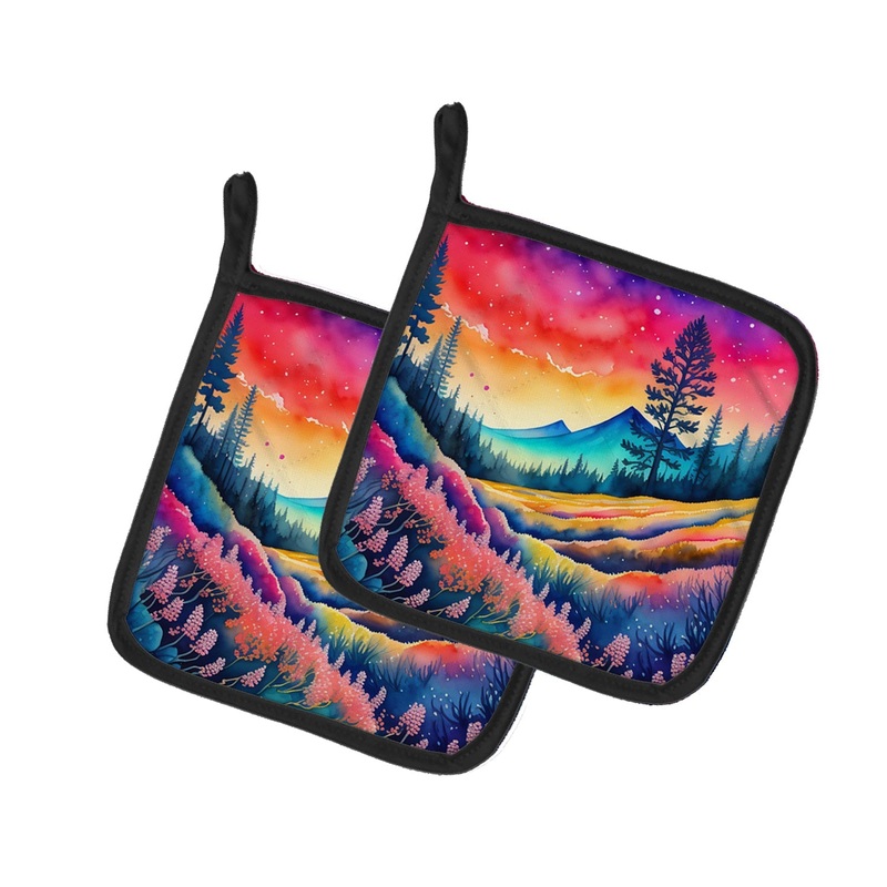 Colorful Yarrow Pot Holders - Set of 2 Decorative Kitchen Helpers | Made in the USA