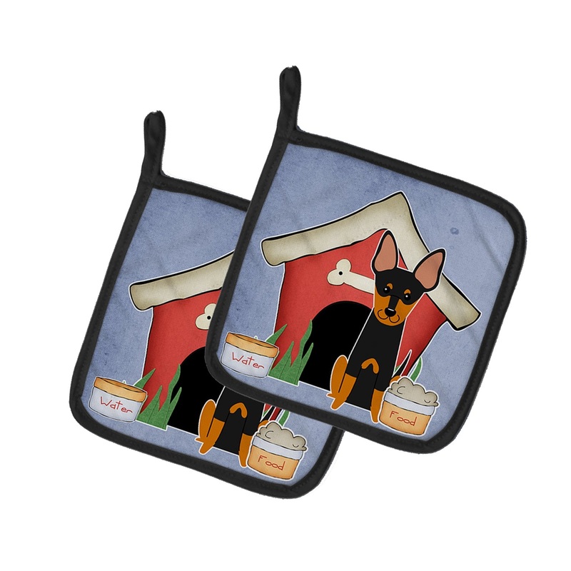 Dog House Collection English Toy Terrier Pot Holders - Set of 2 - Heat-Resistant Kitchen Essentials