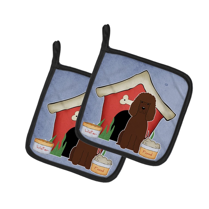 Dog House Collection Irish Water Spaniel Pot Holders - Set of 2 - Heat-Resistant Kitchen Essentials