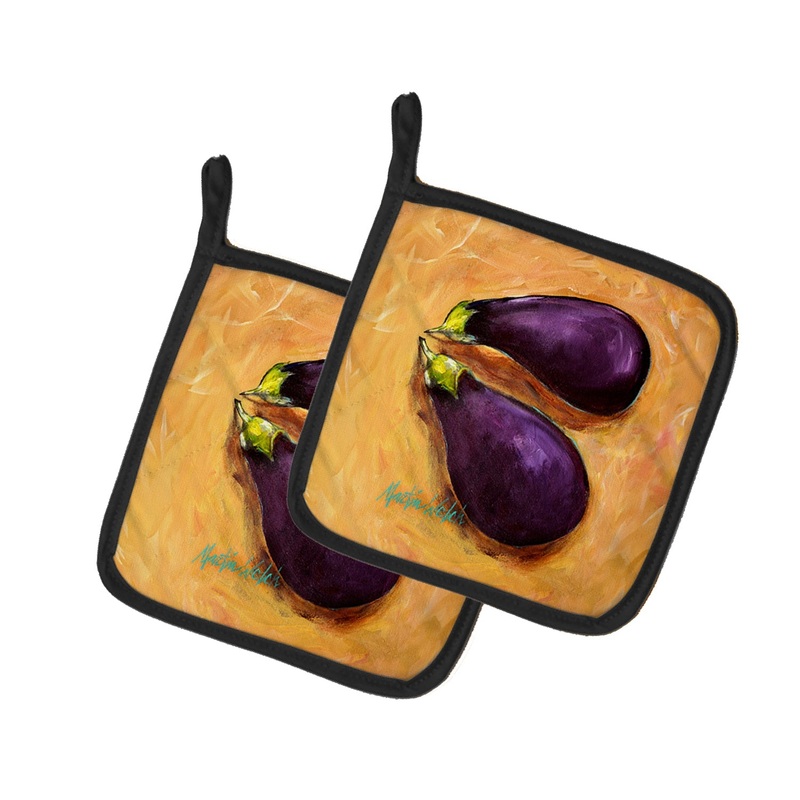 EP II Eggplant Pot Holders - Set of 2 Decorative Kitchen Helpers | Made in the USA