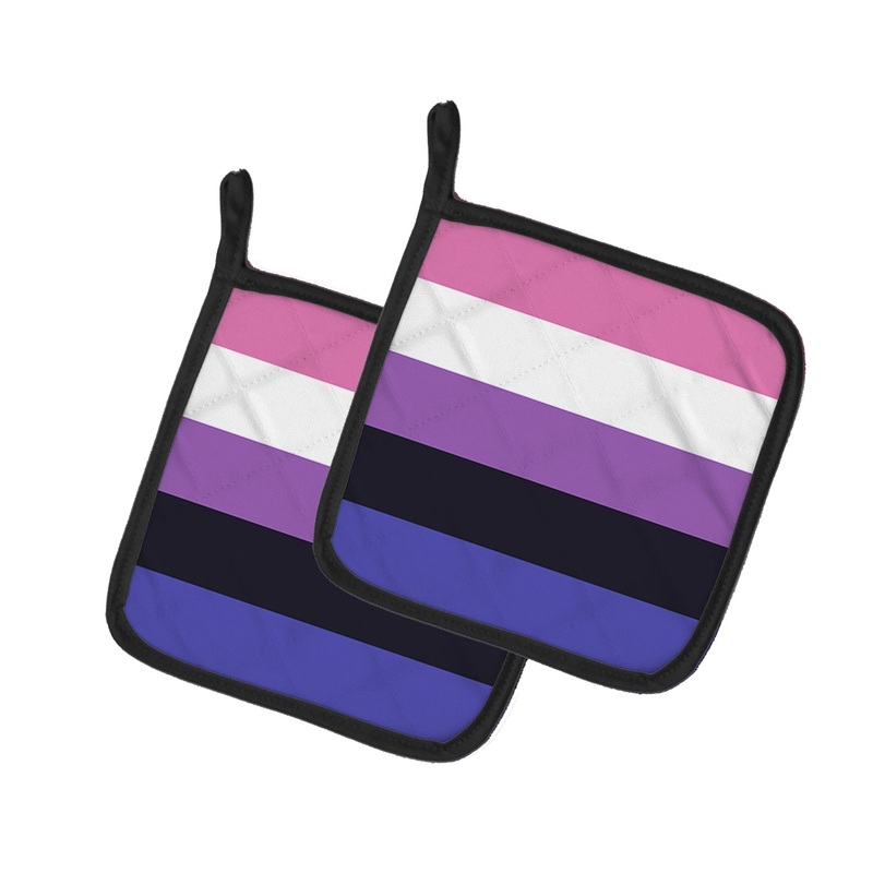Genderfluid Pride Pot Holders - Set of 2 - Heat-Resistant Kitchen Essentials