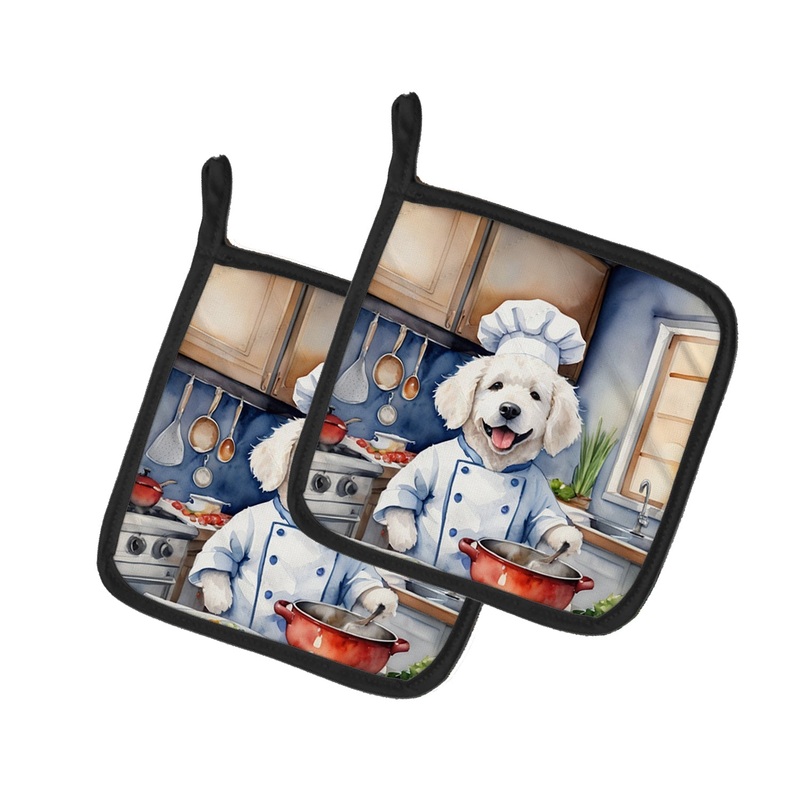 Kuvasz The Chef Pot Holders - Set of 2 Decorative Kitchen Helpers | Made in the USA