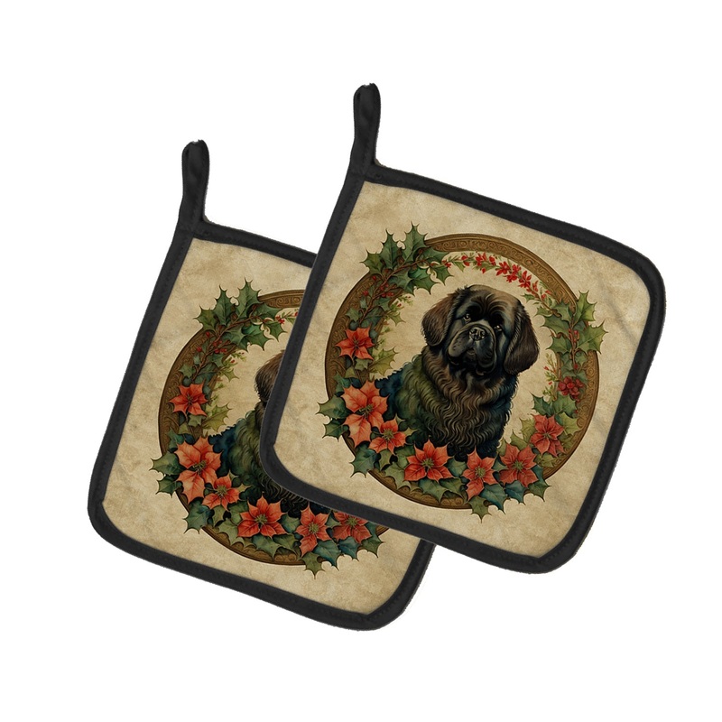 Newfoundland Christmas Flowers Pot Holders - Set of 2 Decorative Kitchen Helpers | Made in the USA