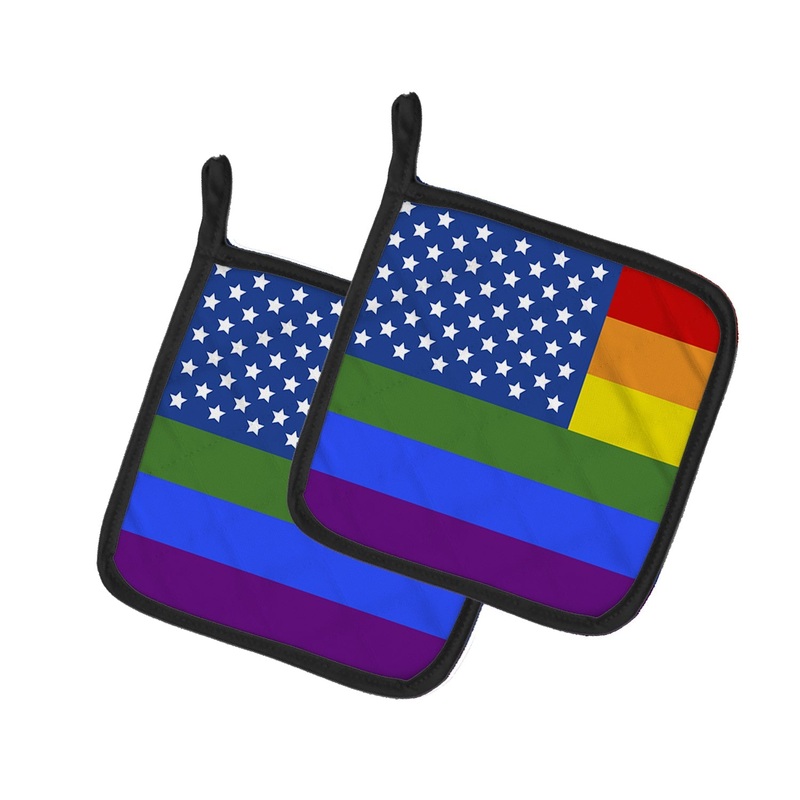 USA Gay Pride Pot Holders - Set of 2 - Heat-Resistant Kitchen Essentials