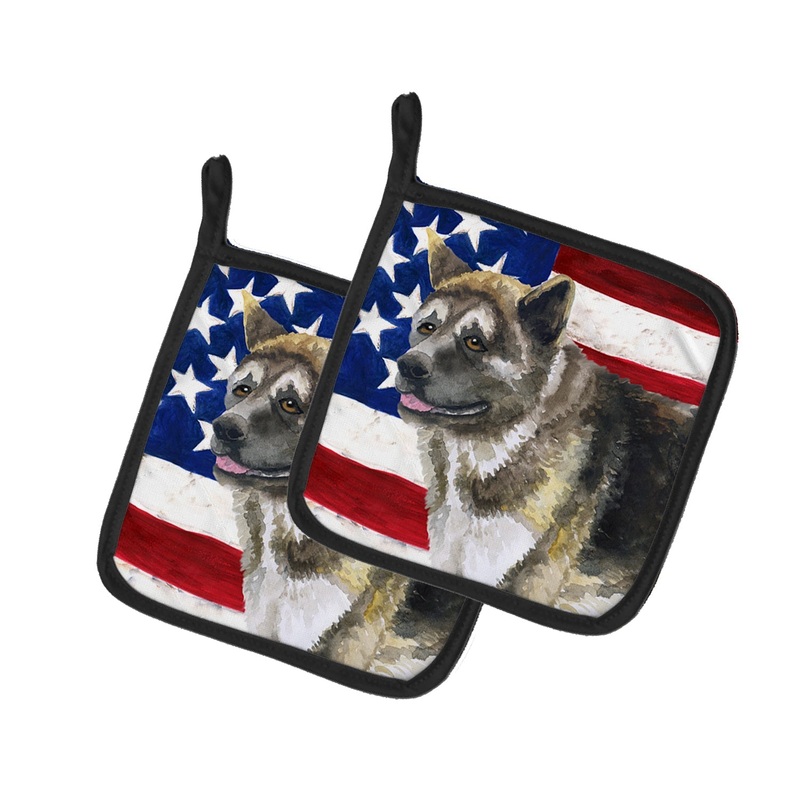American Akita Patriotic Pot Holders - Set of 2 - Heat-Resistant Kitchen Essentials BB9669PTHD