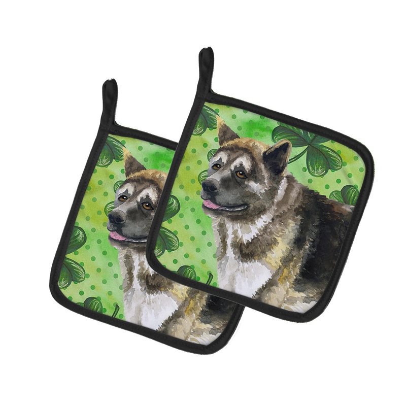 American Akita St Patrick's Pot Holders - Set of 2 - Heat-Resistant Kitchen Essentials BB9843PTHD