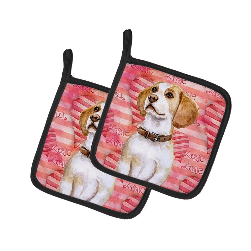 Beagle Love Pot Holders - Set of 2 - Heat-Resistant Kitchen Essentials BB9773PTHD